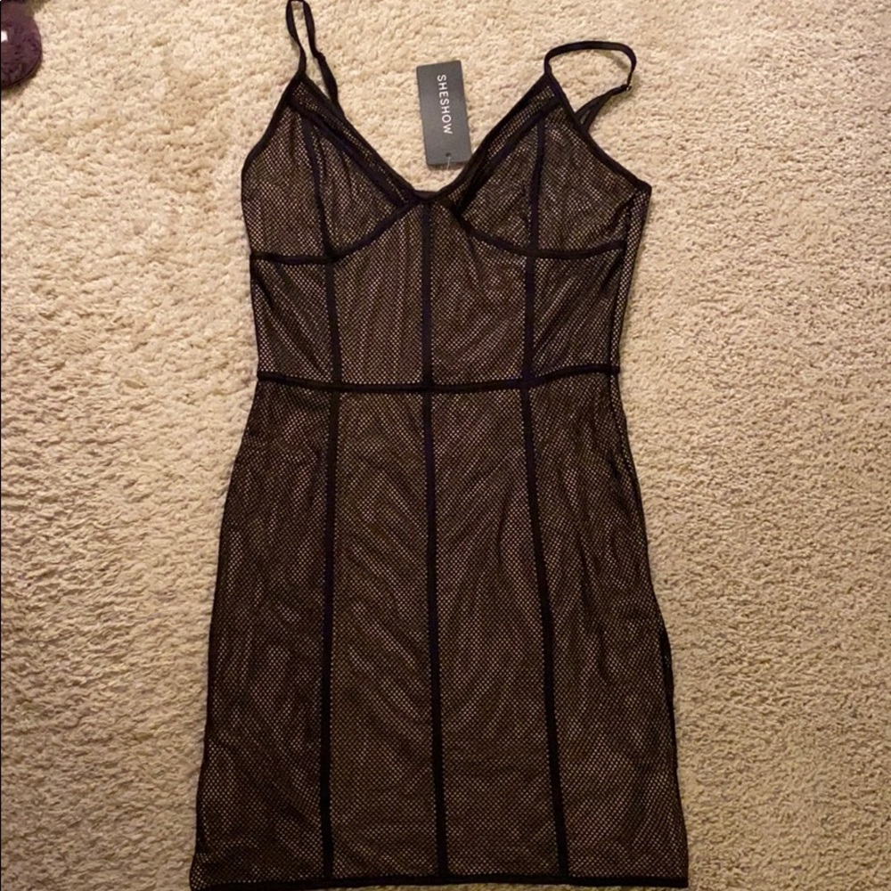 Mesh panel dress